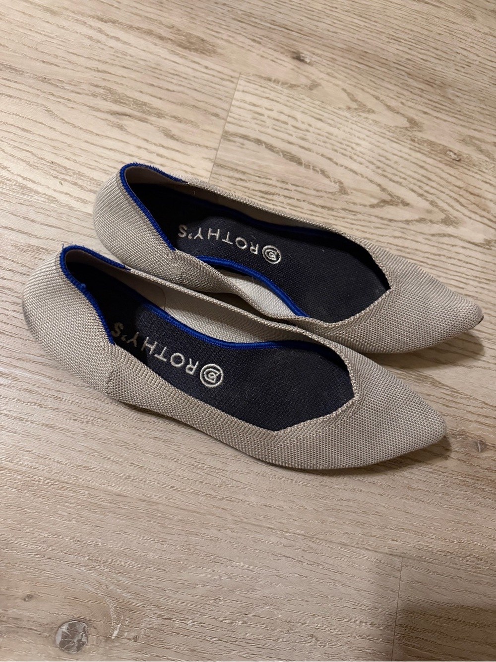 Rothy's Pointed Toe Ballet Flax birdseye